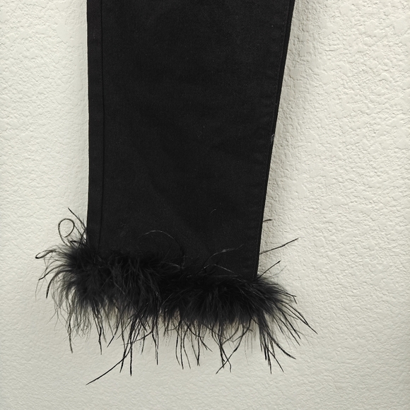 Buddy Love Kyla Feather Trim Ankle Pants - Black Size 27 Women's - Picture 9 of 15